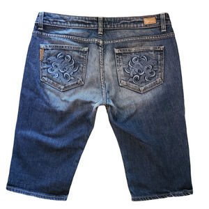 PAIGE Laurel Crest Blue, Denim Bermuda Shorts, Low-Rise, Women's Size 31
